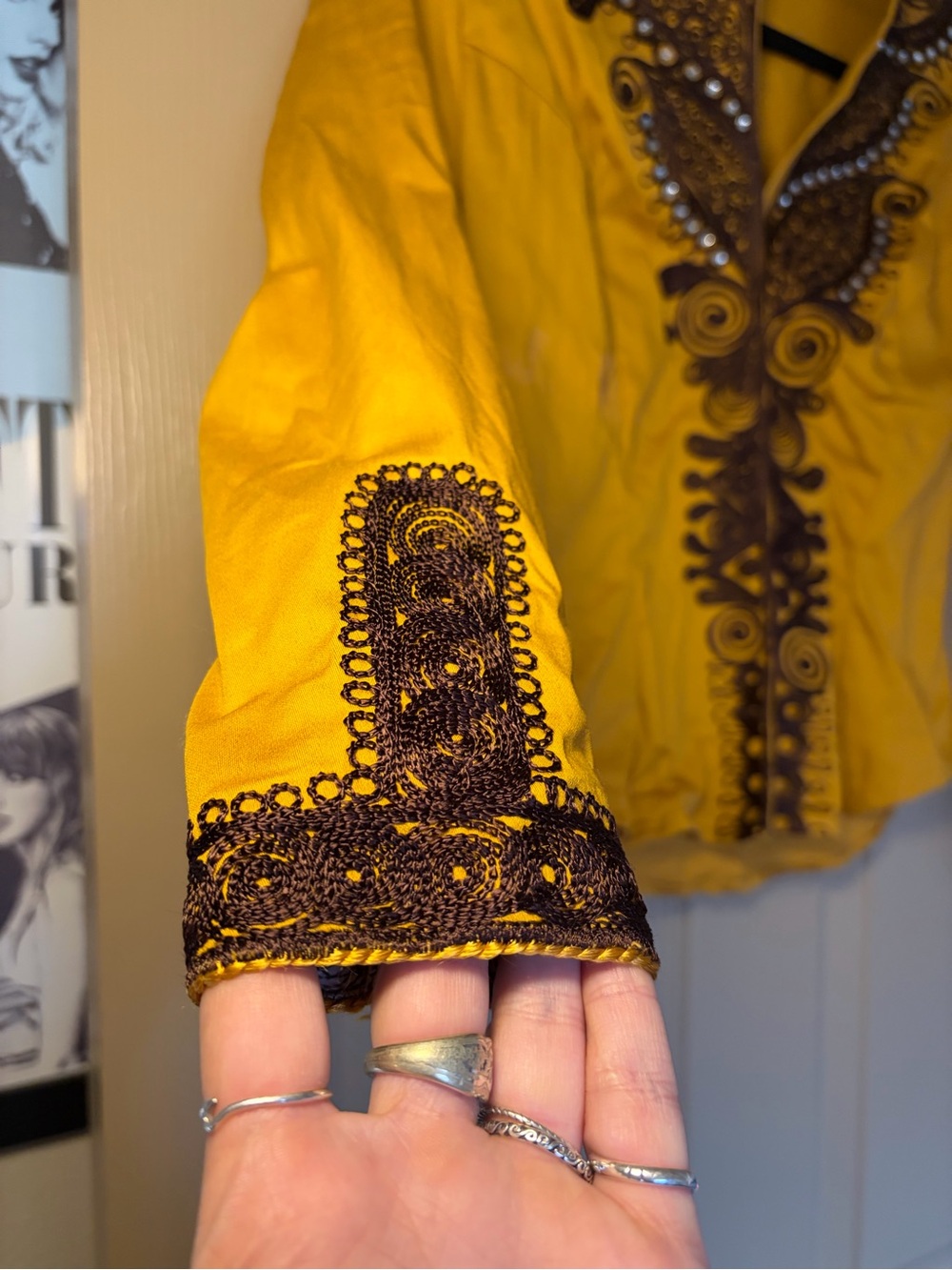 Yellow Embroidered Jacket - Picture 3 of 10